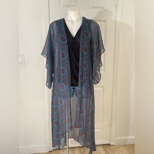 Band of Gypsies Long Duster Kimono 
Open Front,Maxi, Boho, Beach Cover Up Sz S/M